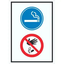 HB-Druck Schild Raucherbereich Boden verboten Symbol hochkant A2 (420x594mm)
