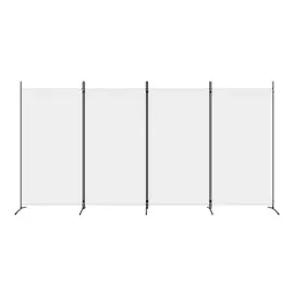 vidaXL Paravent Weiß 346x180 cm Stoff