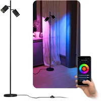 Linovum TAVIRA Stehlampe schwarz 2-flammig mit Smart GU10 LED