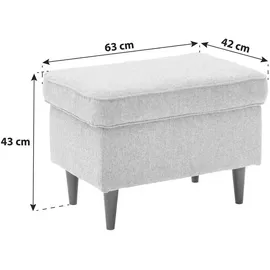 Sconto Hocker Oskar 63 x 43 x 42 cm Grau