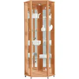 fif möbel Vitrine TRIO Eckvitrine/Glasvitrine 1x Glastür, perfekt für Sammler, Sammlervitrine beige