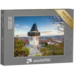 puzzleYOU Puzzle Puzzle 1000 Teile XXL „Graz mit Uhrenturm bei Sonnenuntergang, Steierm, 1000 Puzzleteile, puzzleYOU-Kollektionen Graz