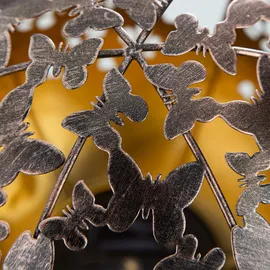 Nino Leuchten Solarleuchte Solarlampen für Außen Balkon Deko Gartendeko Metall Outdoor, Schmetterling Blumen Design, schwarz, led, DxH 20 x 22,5 cm, 2er Set