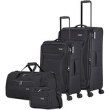 Travelite Chios 4-teiliges Trolley-Set M/L + Beautycase) Reisetasche 4-teilig, Schwarz, Taille Unique, Koffer