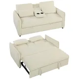Homcom Schlafcouch Polyester 2-Sitzer Beige