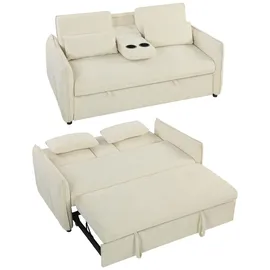 Homcom Schlafcouch Polyester 2-Sitzer Beige