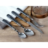 Chic Antique Linas Besteck mit Silber Deko, 4-teilig, antik schwarz
