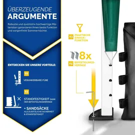 tillvex Faltpavillon 3 x 3 m inkl. 2 Seitenteile Grün