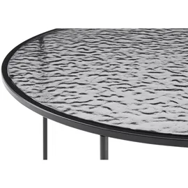 SalesFever Couchtisch rund Schwarz Glas 80 x 45 cm