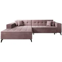 Luxusbetten24 Schlafsofa Designer Sofa Frida, mit Schlaffunktion rosa