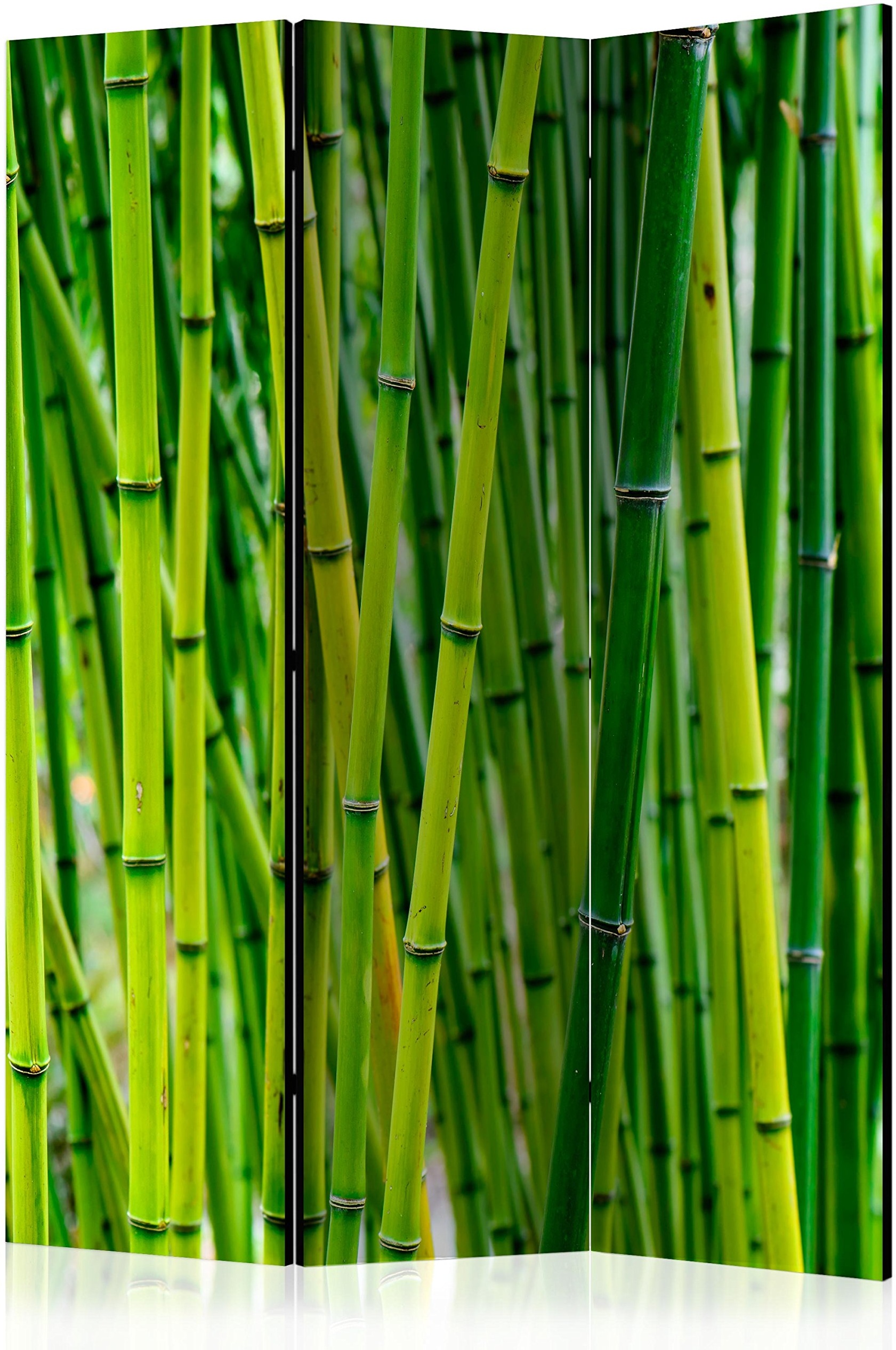 murando Raumteiler Spa Zen Bambus Natur Foto Paravent 135x172 cm beidseitig auf Vlies-Leinwand Bedruckt Trennwand Spanische Wand Sichtschutz Raumtrenner Home Office grün