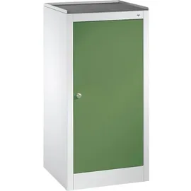 C+P Beistellschrank Stahl H1020xB500xT500mm Resedagrün/Lichtgrau 2 Böden, 1 Schublade