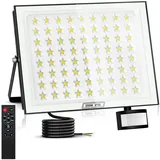 Dibaful 200W LED Strahler mit Bewegungsmelder Lichtsensor und Timing Fernbedienung Außenstrahler Scheinwerfer | Flutlicht Außen Dimmbar Kaltweiß 6500K IP66 Wasserdicht Fluter für Garten Garage