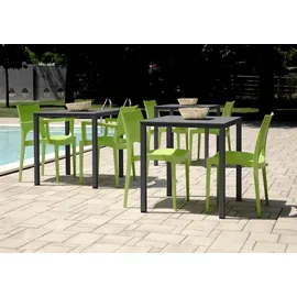 GRANDSOLEIL Brunch Gartentisch 80 x 80 x 75 cm Schwarz