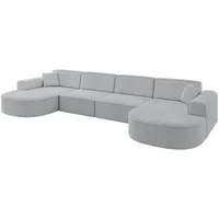 Altdecor Wohnlandschaft Grau, Textil, 6-Sitzer, U-Form 388x79x171 cm, Wohnzimmer,