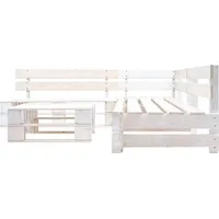 vidaXL 4-tlg. Paletten-Lounge-Set Holz Weiß