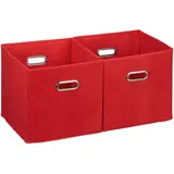 Relaxdays Aufbewahrungsbox 30 x 30 x 30 cm 2-tlg. rot