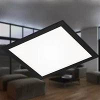 Briloner Leuchten LED Panel, Simple schwarz, ultraflach, 30x30cm