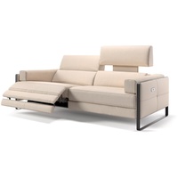 Sofanella 3-Sitzer Sofanella 3-Sitzer MILO Ledersofa Relaxsofa Couch in Creme
