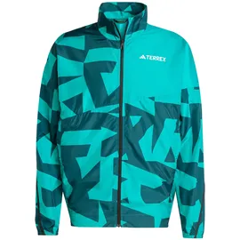 adidas Terrex Multi Printed Wind Jacket, Pure Teal/Aurora Ivy, XL