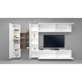 Home Affaire Wohnwand "Maruska", weiß (weiß hochglanz, weiß hochglanz), B:320cm H:180cm T:30cm, Holzwerkstoff, Kastenmöbel-Sets, Wohnwand