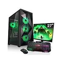 SYSTEMTREFF Gaming Komplett PC Set AMD Ryzen 7 7700X 8x5.4GHz | AMD Radeon RX 6750 XT DX12 | 1TB M.2 NVMe | 32GB DDR5 RAM | WLAN Desktop Paket Computer für Gamer, Gaming