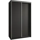 masseno Schwebetürenschrank Nisse 120 x 205 x 60 cm Schwarz