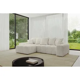 altdecor Ecksofa Cord 2-Sitzer Creme