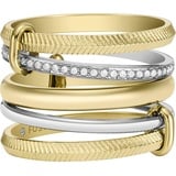 Fossil Prestack-Ring für Damen All Stacked Up Edelstahl Bicolor, JF045929985