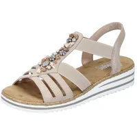 Rieker Damen V0649 Sandale, beige, 40 EU