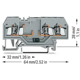 WAGO 280-673/281-411 Diodenklemme 5mm Zugfeder Belegung: L Grau 100St.