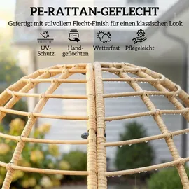 Outsunny Eiersessel Gartensessel 65 x 76 x 147 cm beige 1 St.