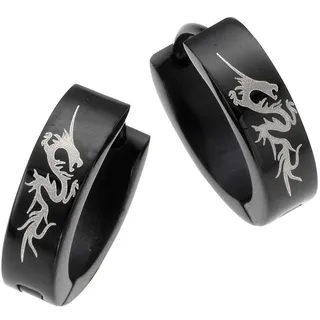 FIRETTI Creolen Drache schwarz 13mm