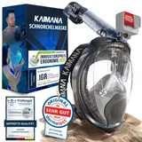 NEUHEIT - KAIMANA® Schnorchelmaske für Erwachsene S/M inkl. Tragetasche - geprüfte CO2 Sicherheit - Tauchermaske Erwachsene - Vollgesichtsmaske Tauchmaske