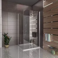 Alpenberger Duschkabine 90x100cm Eckeinstieg Dusche aus 2 Duschtüren und Seitenteilen aus Sicherheitsglas ESG | Komplettdusche Glasdusche | Eckdus...