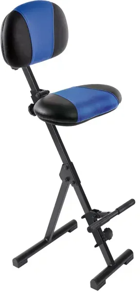 Meychair Stehhilfe mit Rückenlehne höhenverstellbar Kunstleder schwarz/blau