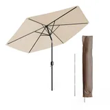 Oskar-Store OK-Living Sonnenschirm 270cm beige inkl Schutzhülle Gartenschirm Terrassenschirm