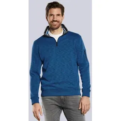engbers Herren Sweatshirt mit Stehkragen blau regular uni Stehkragen - 3XL