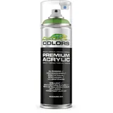 COLORS Premium Acrylic Sprühfarbe 400ml – Hochdeckender Sprühlack für Innen & Außen, Spraydose für DIY-Projekte - RAL 6018 - Gelbgrün Glanz