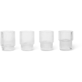 Ferm Living Trinkglas Set Ripple clear 6,2 cm H