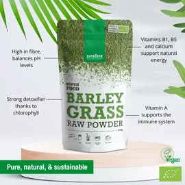 PURASANA Gerstengras Pulver Bio Beutel 200 g