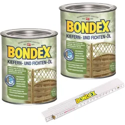 BONDEX Gartenholz Öle, Wasser-stop Abperleffekt, Wetterschutz, UV-Schutz, 5 l, Kiefer und Fichte