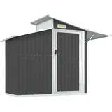 prissent Fahrradunterstand 270x130x208,5 cm Gartenhaus Metall Geräteschuppen Gerätehäuser Zur Aufbewahrung von Rasenmähern, Klappleitern, Fahrrädern usw Anthrazit