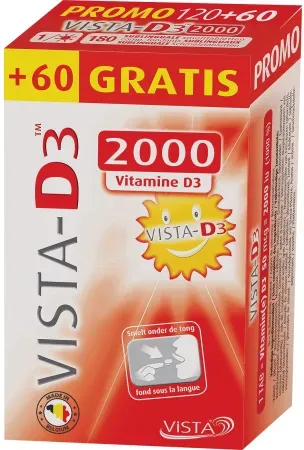Vista-D3 2000 Nahrungsergänzungsmittel Promo 120+60 Schmelztabletten