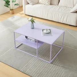[en.casa] Couchtisch Solund Lila Metall 90 x 45 x 60 cm