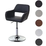 Einzelst�ck | Esszimmerstuhl HWC-A50 III, Stuhl Küchenstuhl, Retro 50er Jahre, Kunstleder ~ schwarz, Chromfuß