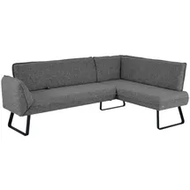 K+W Komfort & Wohnen Drive, grau (schwarzgrau 88), H:91cm T:68cm, Sitzbänke, Eckbank, mit Seitenteilverstellung am langem Schenkel zur Sitzplatzerweiterung