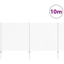 vidaXL Zaun mit Pfosten 1,2 x 10 m Silber/Stahl