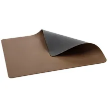 Bitz Tischset Abwaschbar, Platzset, Tischset Leder Look aus Kunststoff, 46 x 33 cm 4er-Set/4 Stück, Wood/Titanium