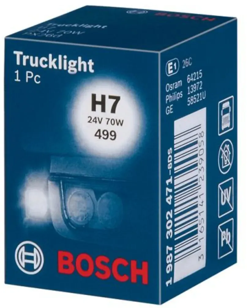 Ampoule halogène BOSCH H7 Trucklight 24V, 70W